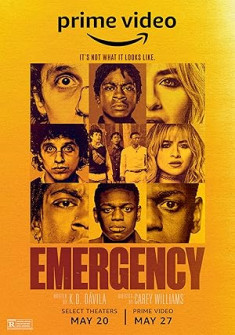 Emergency Full Movie Watch Online - 2022 Comedy, Drama, Thriller Film Poster